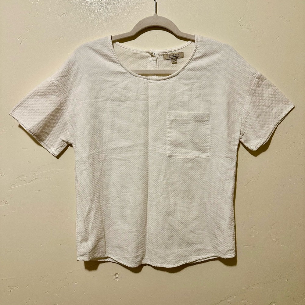 Polagram White Textured Women's Blouse